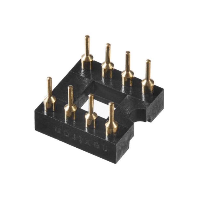 Bridgold 20pcs s 2 Row 8 Flat Pins Full Gold Plated Round Hole Solder Type Sockets Adapter DIP-8 8DIP 8 DIP IC. - Image 3
